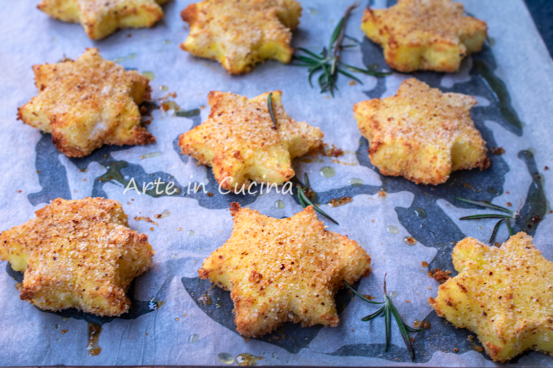 Gegratineerde aardappelsterren uit de oven, een smakelijk bijgerecht
