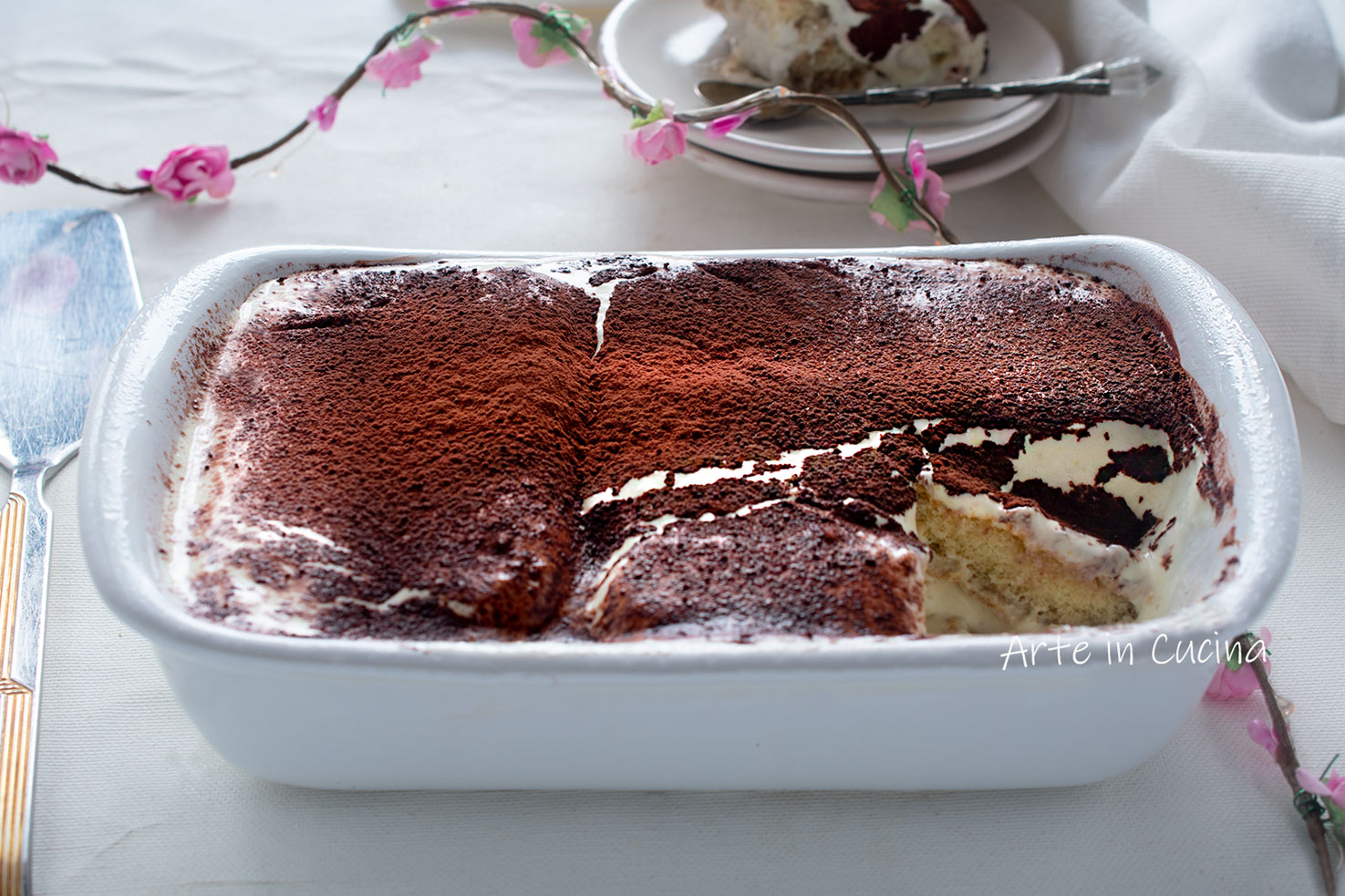 Tiramisu met diplomatieke zoetigheid met lange vingers