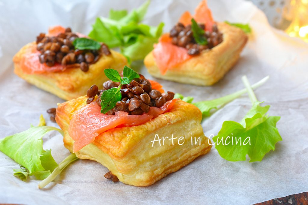 Vol au vent zalm en linzen