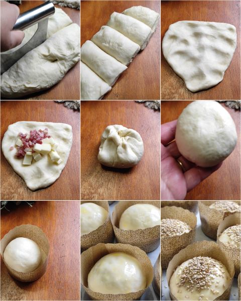 voorbereiding van de hartige mini-panettones