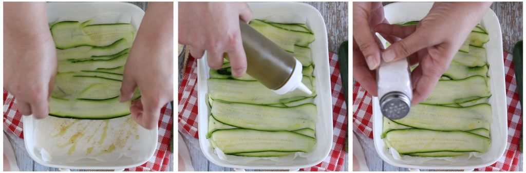 zucchini-ovenschotel en gekookte ham en kaas