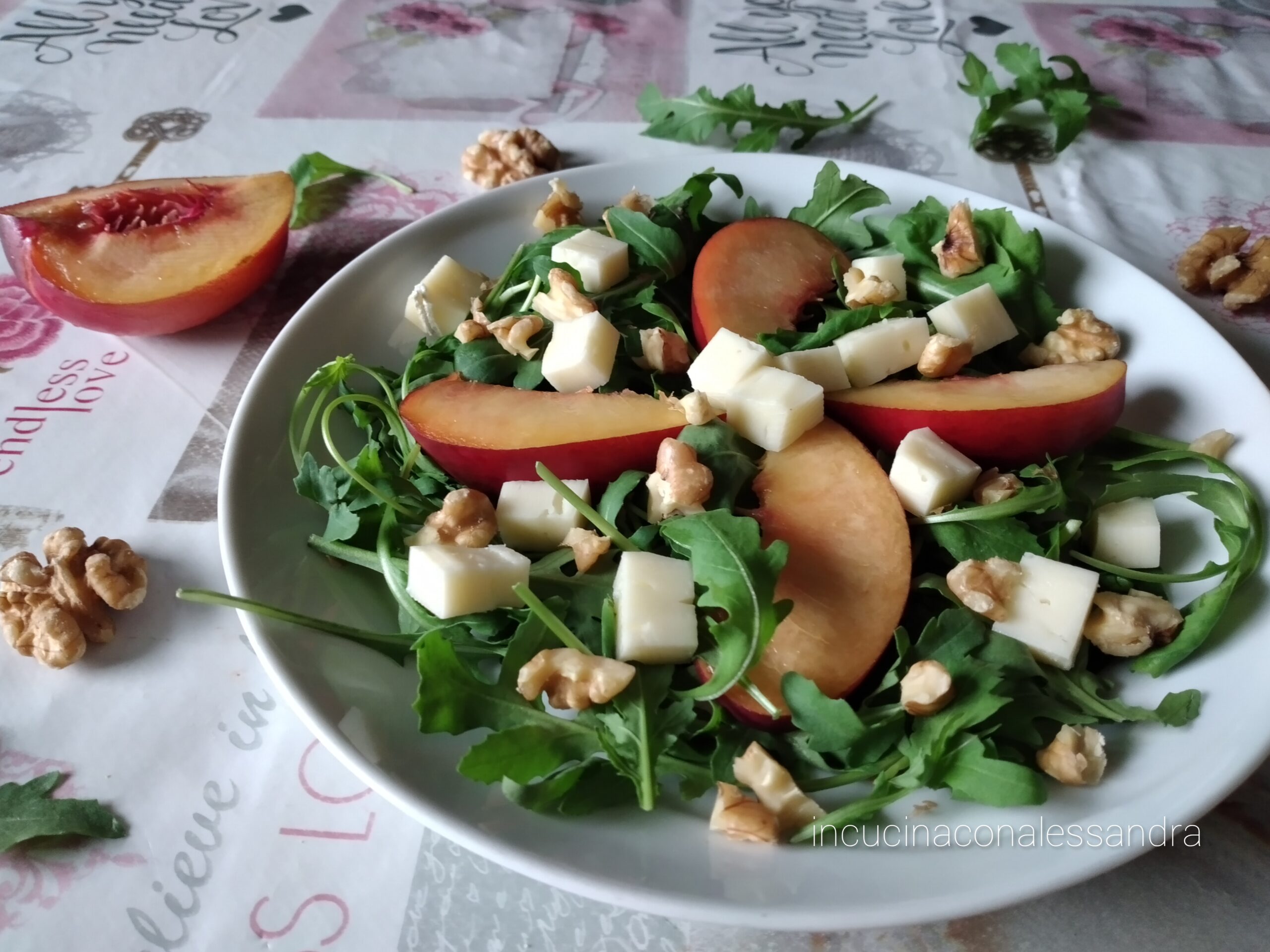 Rucola, Perzik en Pecorino Salade