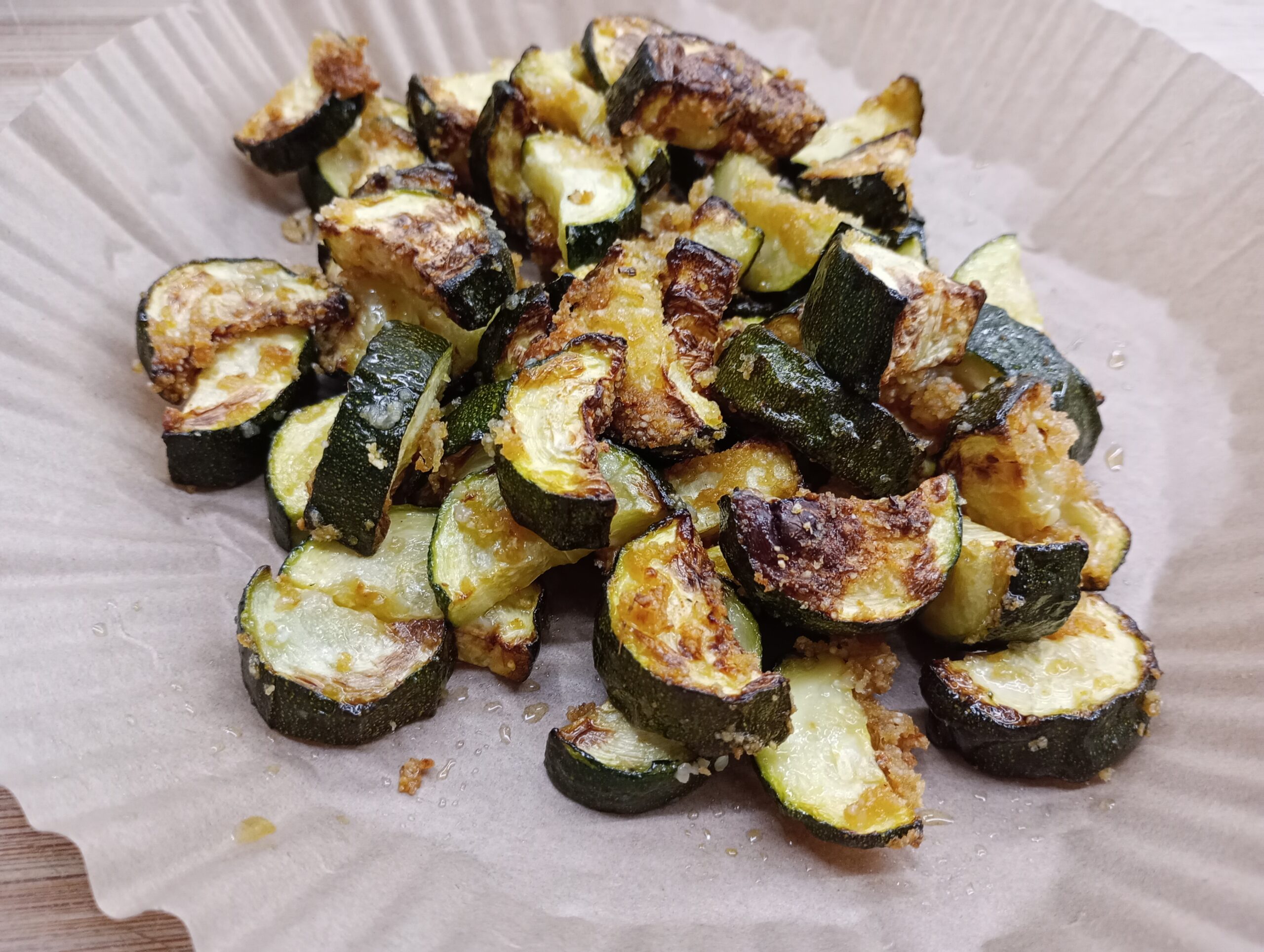 Courgettes gekookt in de airfryer