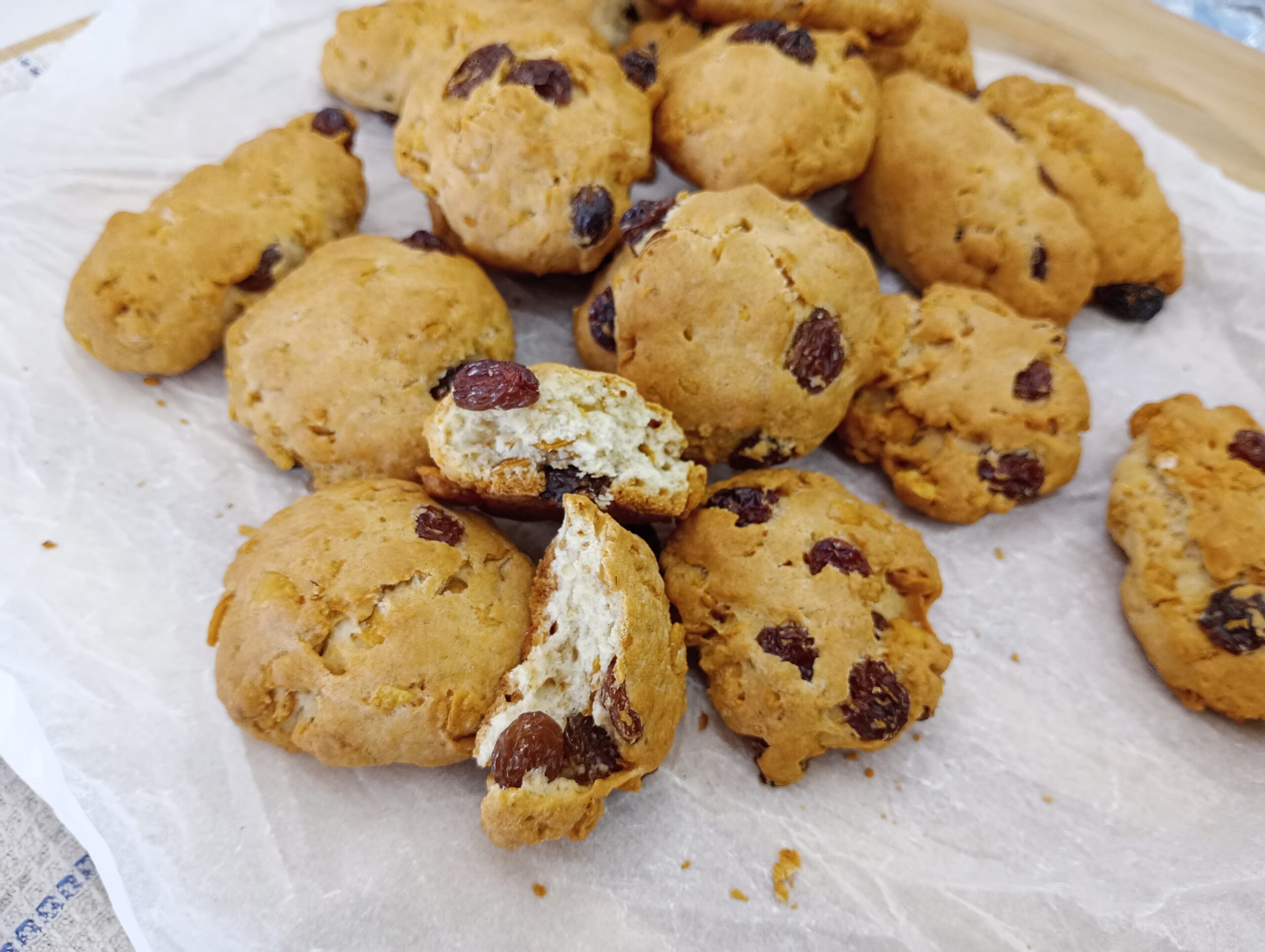 Koekjes met cornflakes (niet de woestijnrozen)