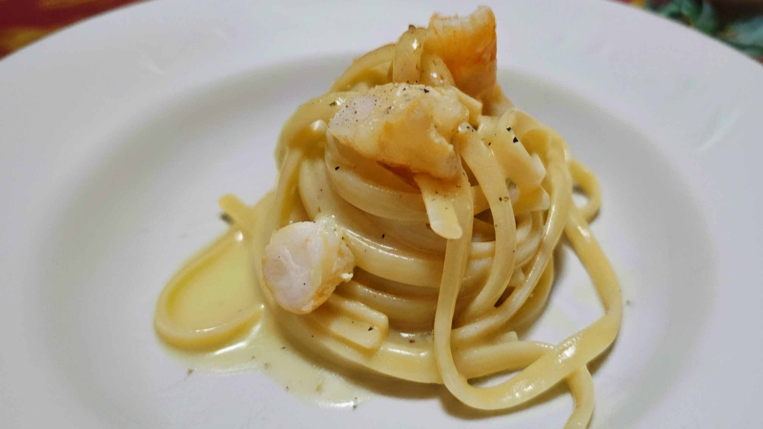 Romige linguine met garnalen
