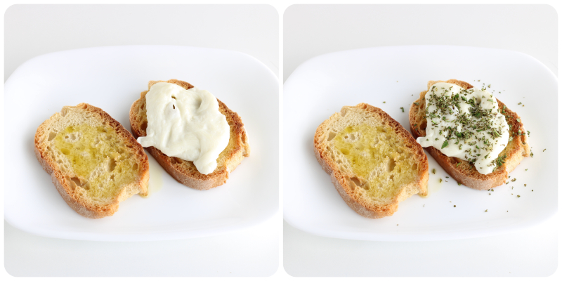bruschette mozzarella en rozemarijn