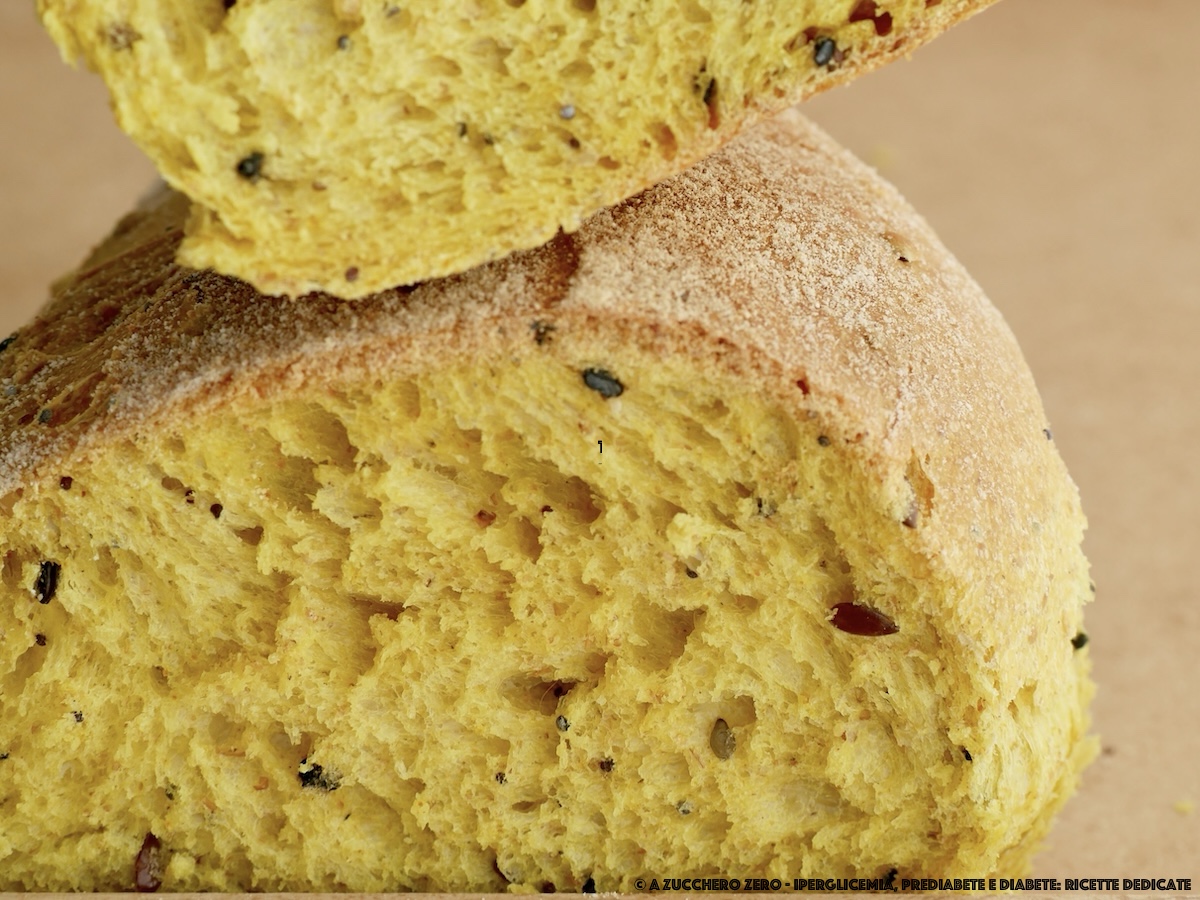 Laag-glycemisch kurkuma brood rijk aan vezels