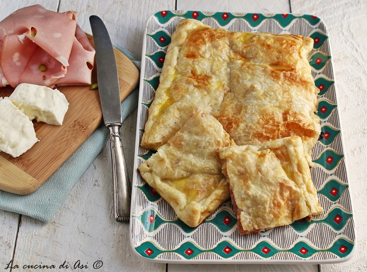 Hartige taart met mortadella