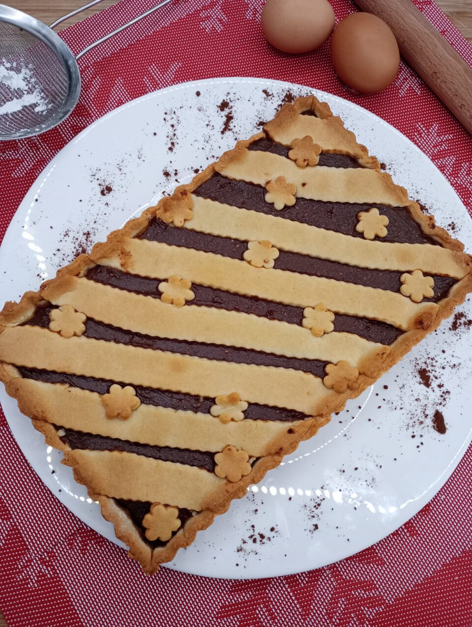 Crostata met ricotta en cacaocrème