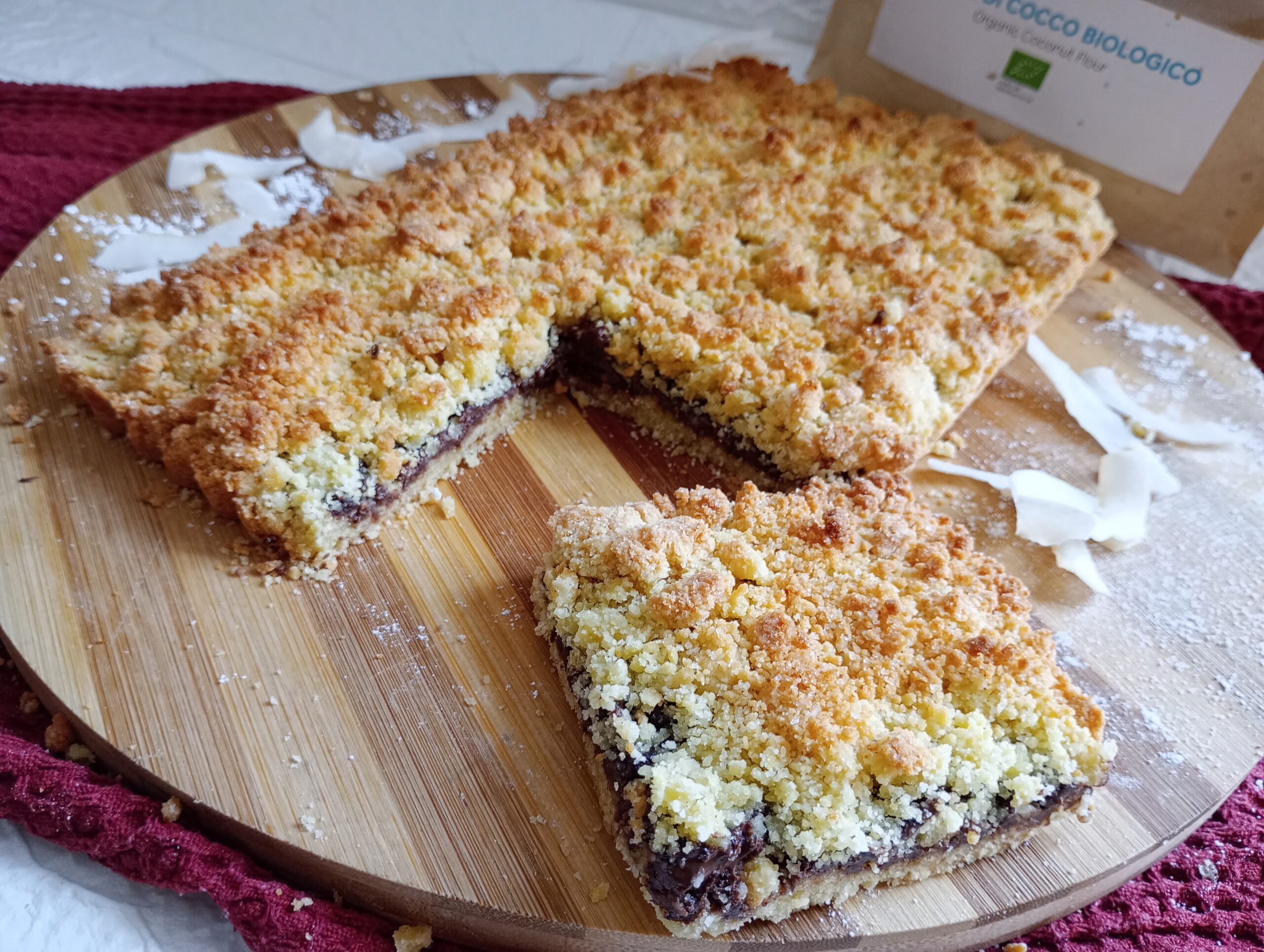 Kruimeltaart met kokosdeeg