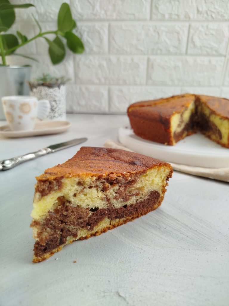 Zachte tweekleurige taart