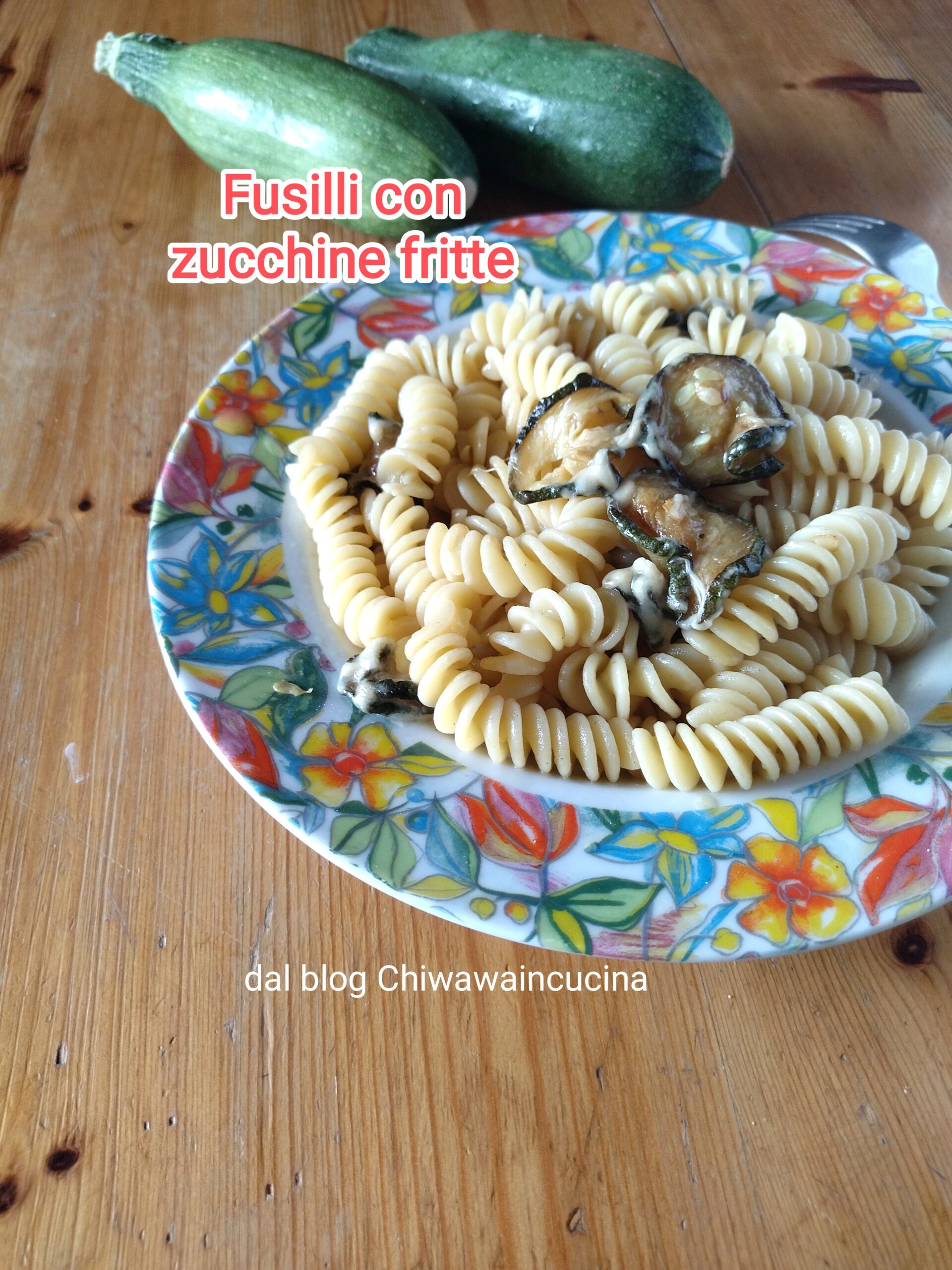 Fusilli met gebakken courgettes