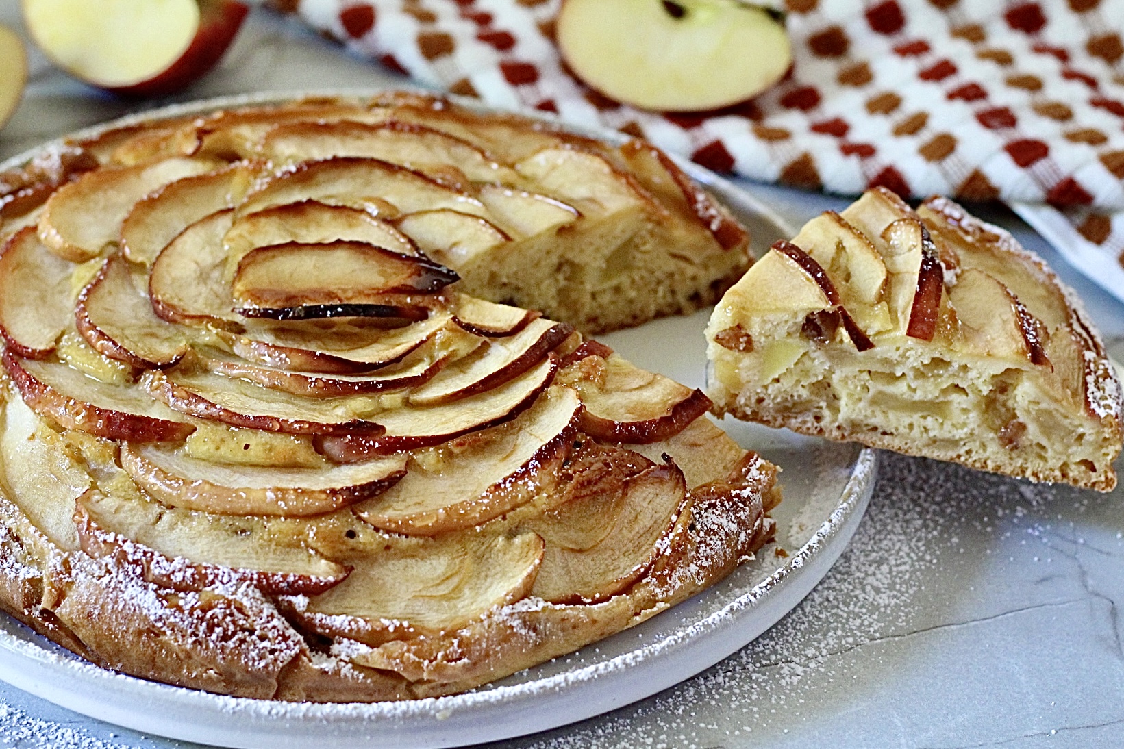 Luchtige en lichte appeltaart, zonder boter.