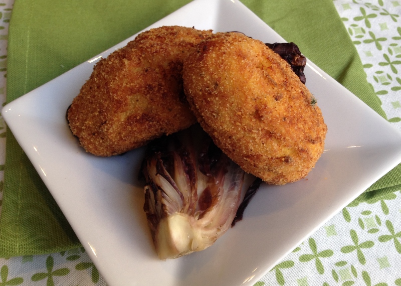 Kroketten van kabeljauw met een hart van brie