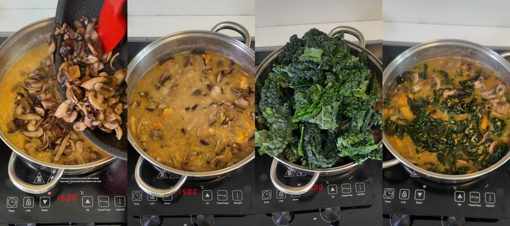 Recept Linzensoep met Pompoen en Palmkool met Gemengde Paddenstoelen | Het Snelle en Smakelijke Hoofdgerecht