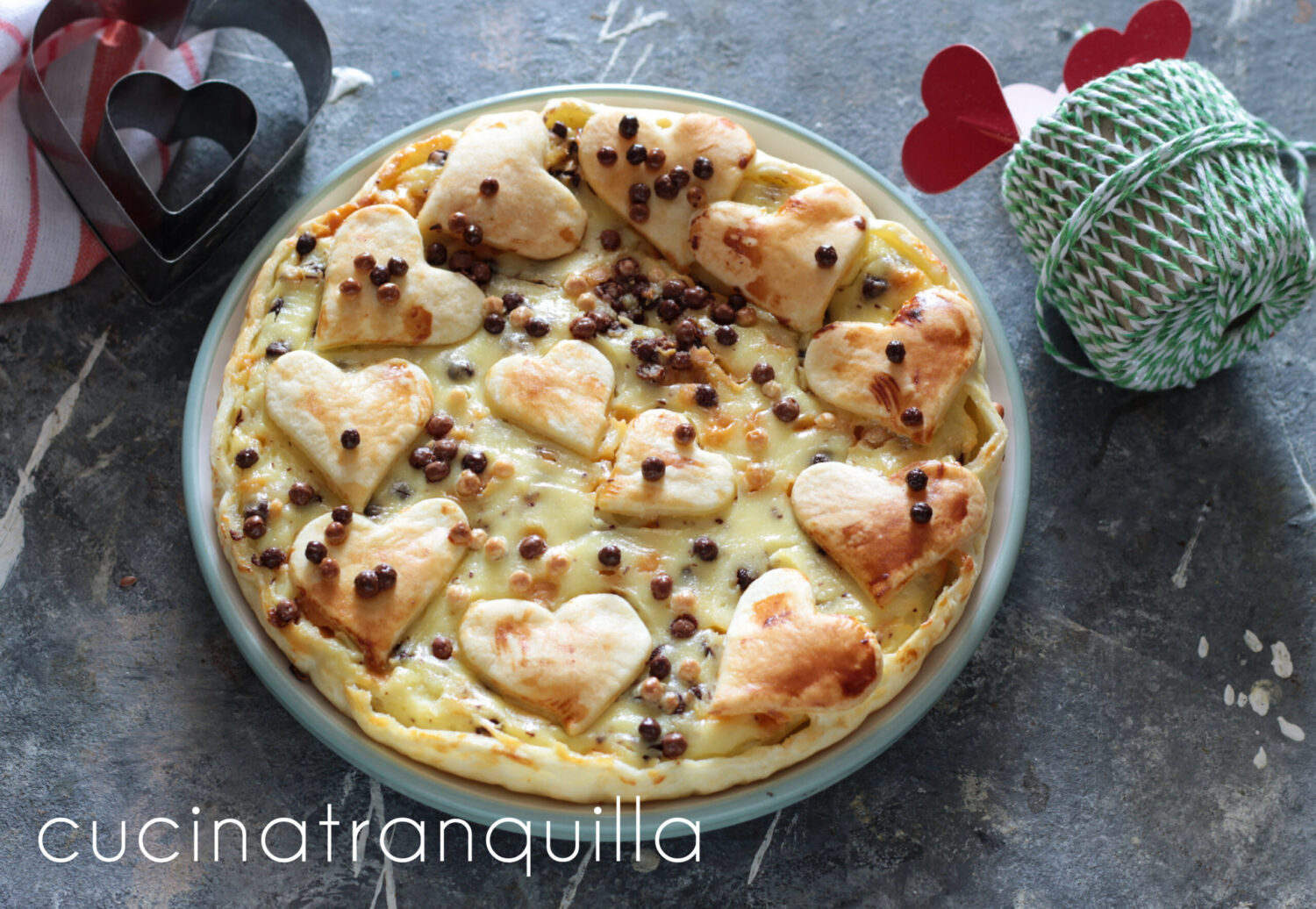 Valentijnstaart in bladerdeeg met ricotta