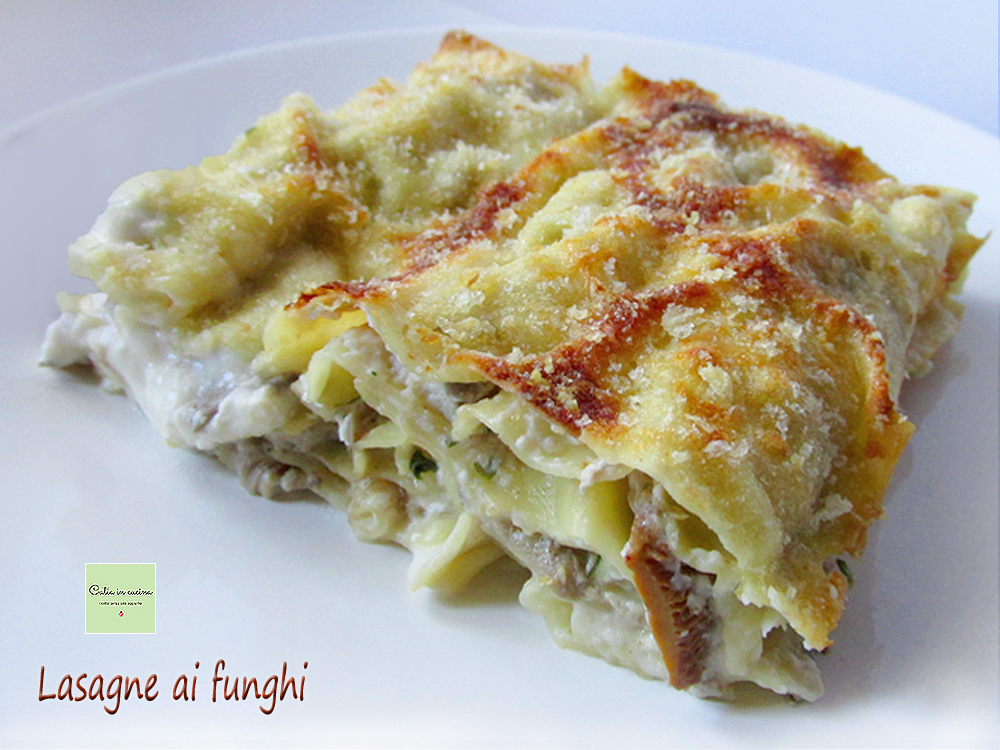lasagne met champignons - portie