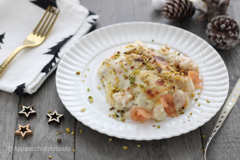 LASAGNE MET ZALM EN GARNALEN