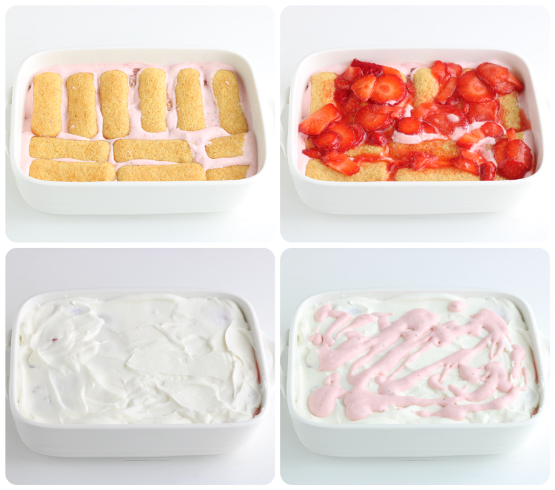 Lepel dessert met aardbeien en yoghurt