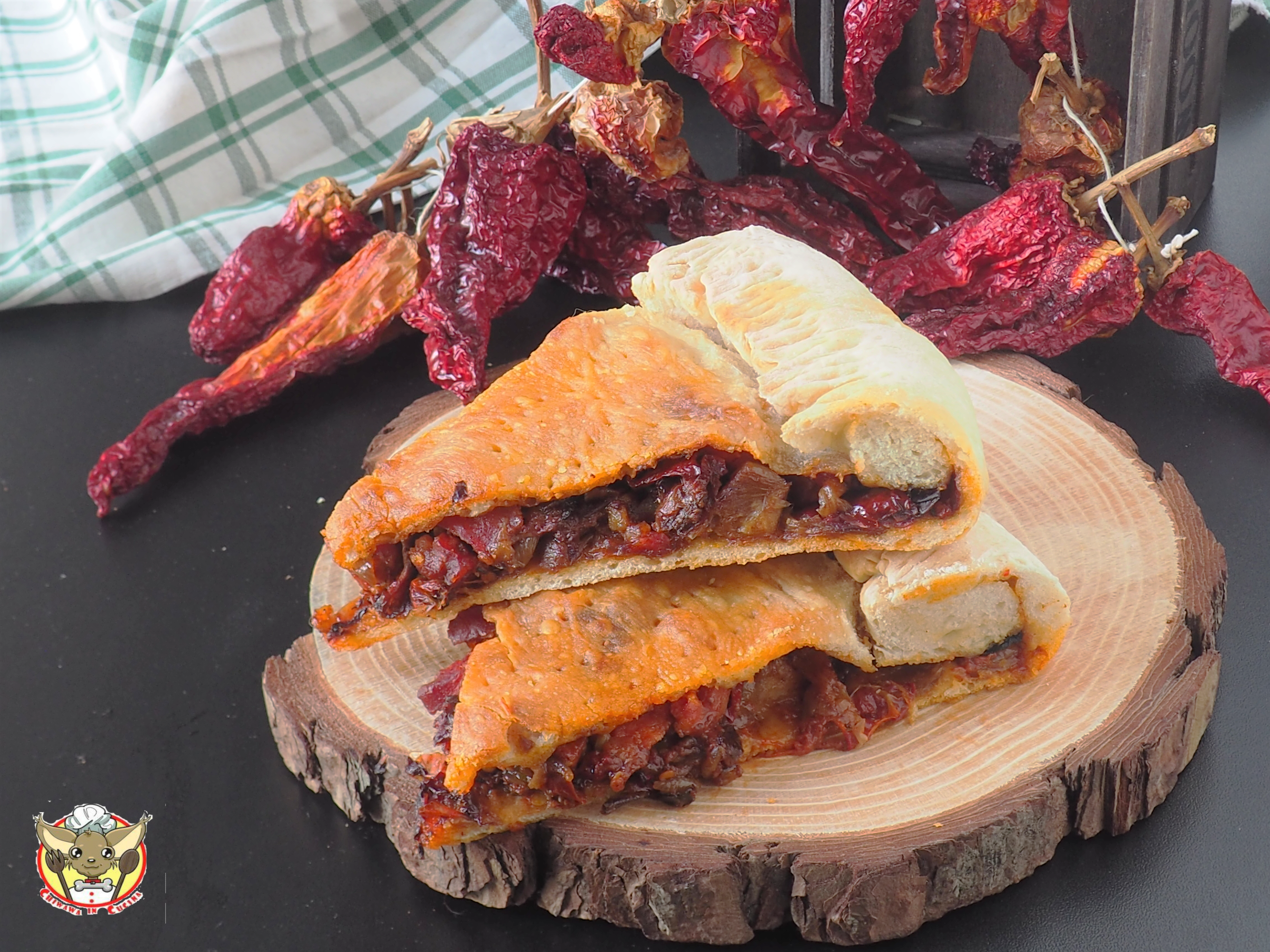 Focaccia met cruschi paprika en gerijpte worst