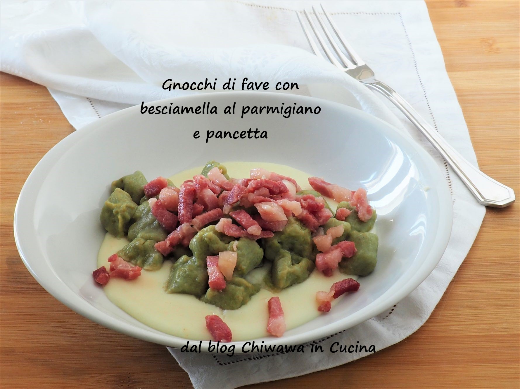 Tuinerwten Gnocchi met Parmezaanse Bechamel en Spek