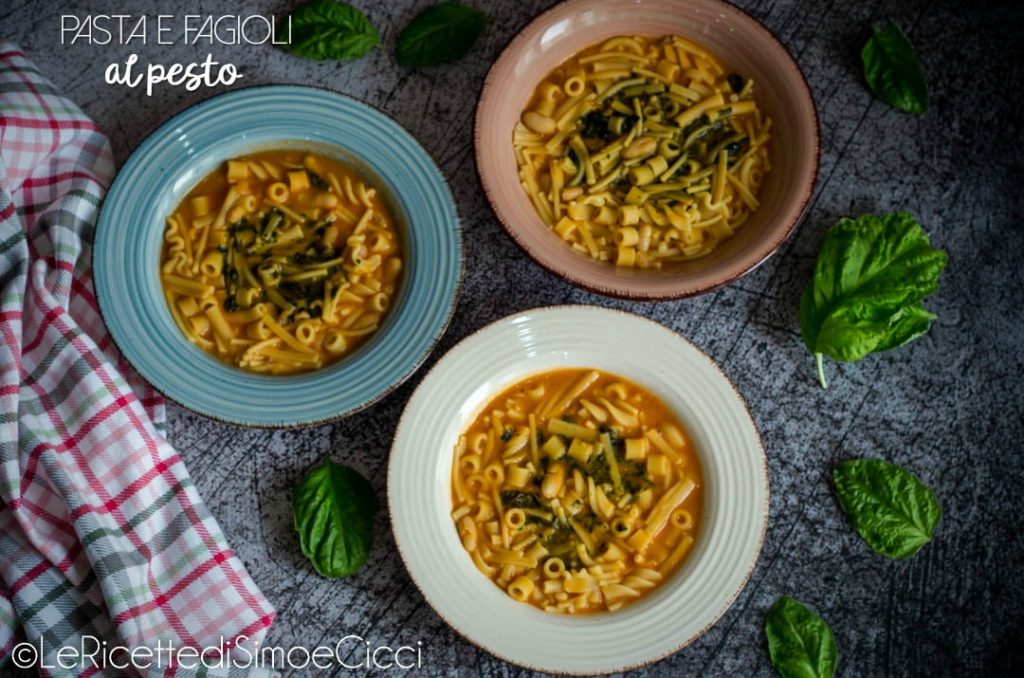Pasta e fagioli met pesto