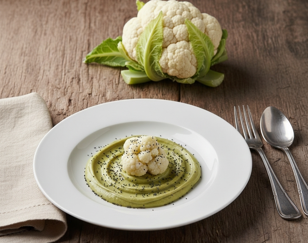 Bloemkool op pistachecrème