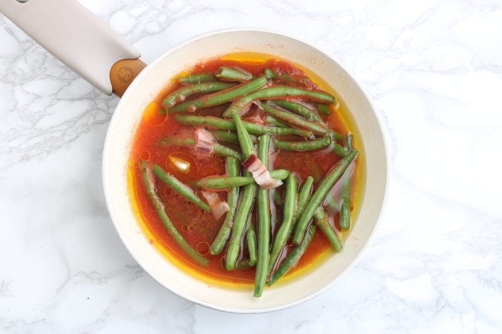 sperziebonen in stoof gesudderd zonder te koken