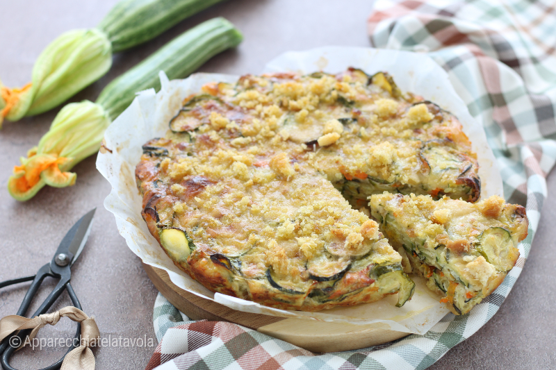 TORTA MET COURGETTES EN BLOEMEN