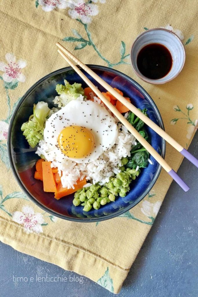 Vegetarische Bibimbap Koreaans gerecht