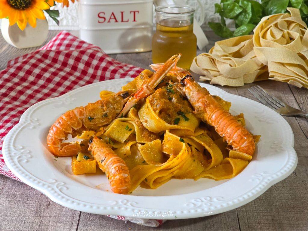 De pappardelle met langoustines