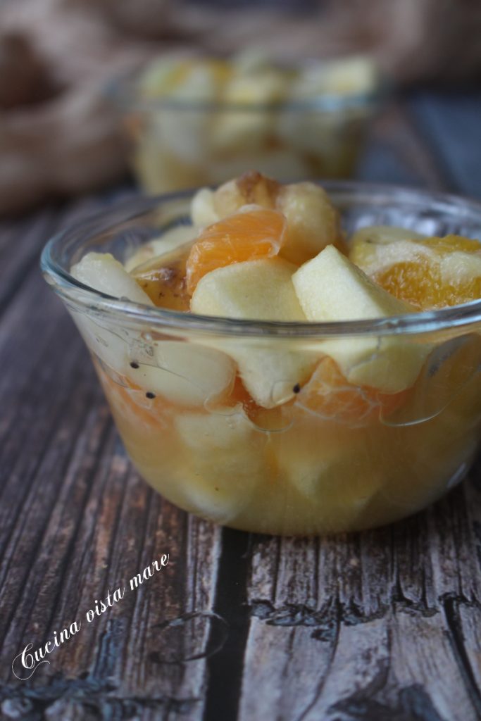 Winterfruit salade Keuken met zeezicht
