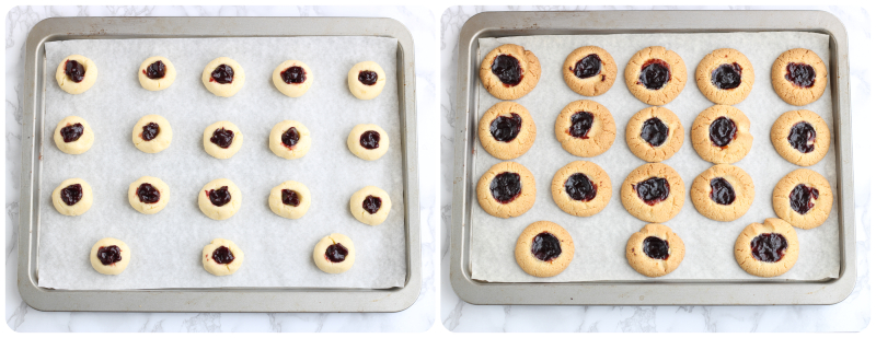 bakken van koekjes met jam