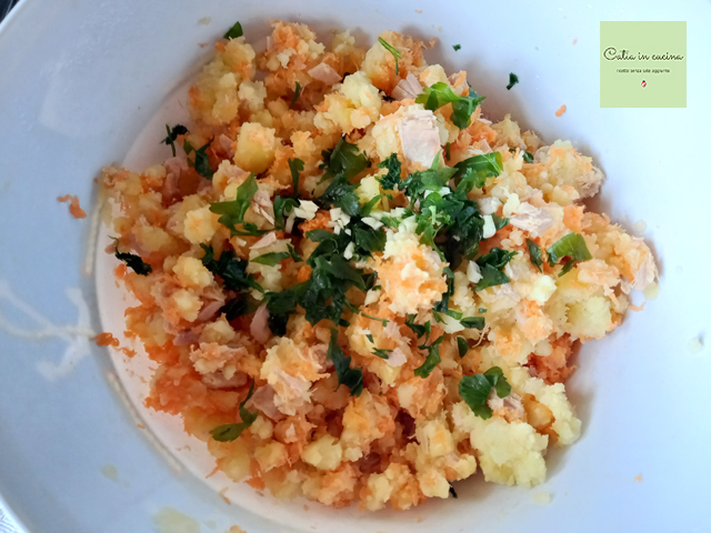 aardappel en tonijnburger mengsel