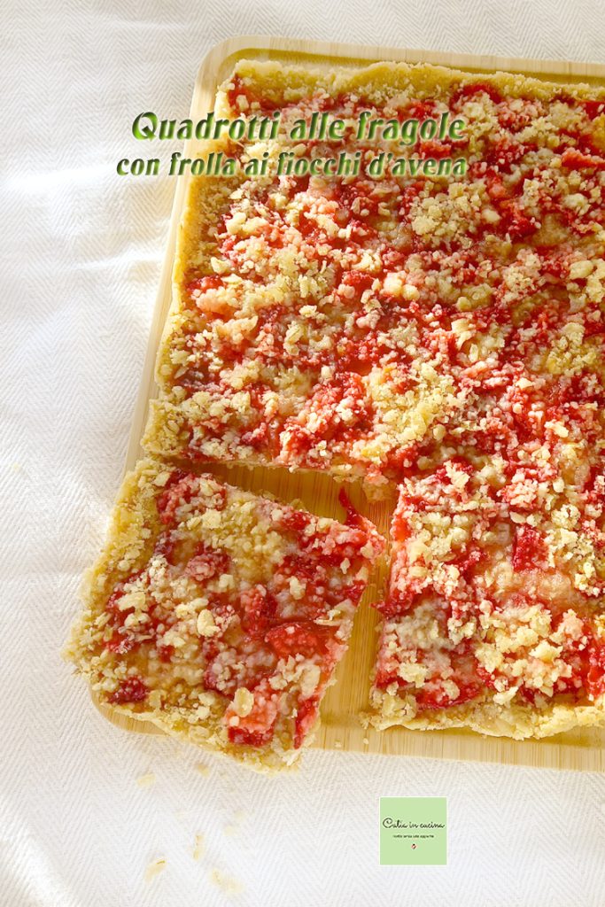 vierkantjes met verse aardbeien