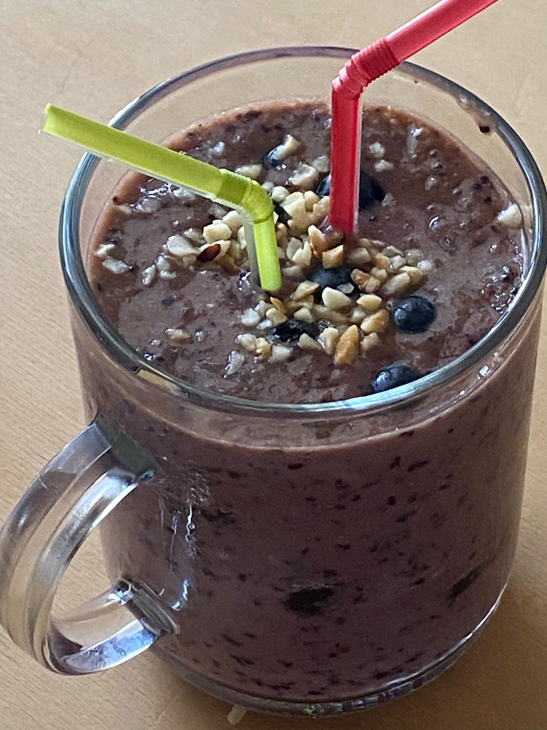 Eiwitrijk bosbessensmoothie (protein rich blueberry smoothie)