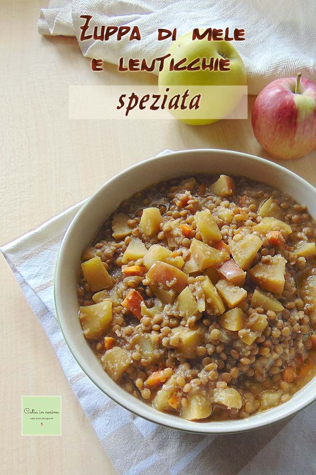 appel- en linzensoep gekruid