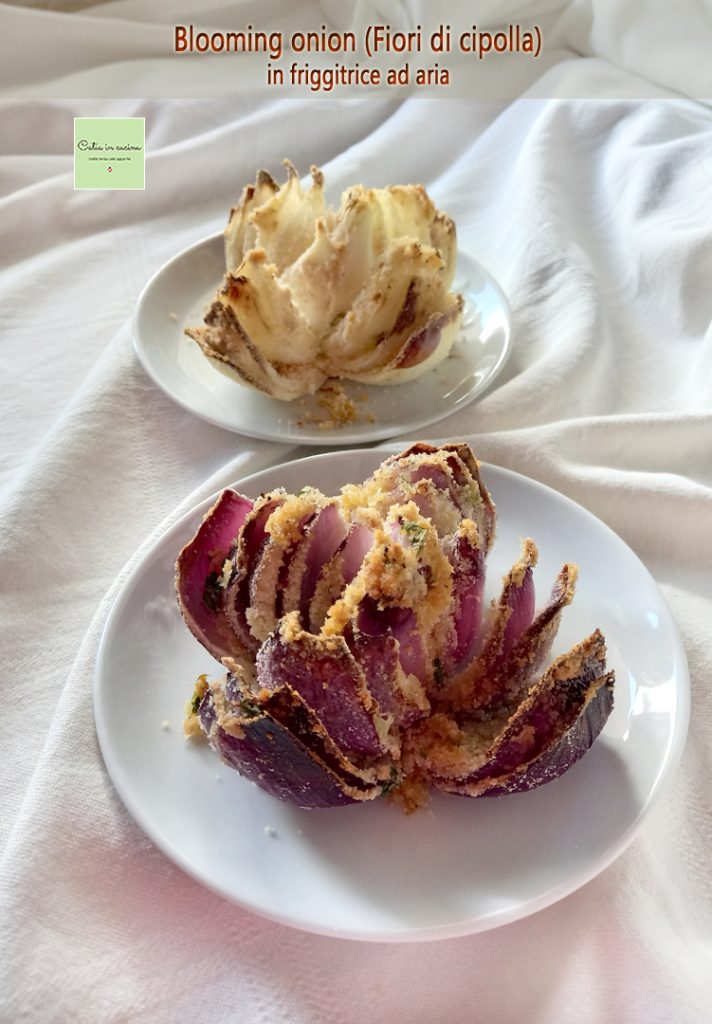 bloeiende ui bloem van ui in heteluchtfriteuse