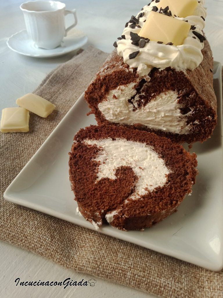 caco-rol met witte chocolade