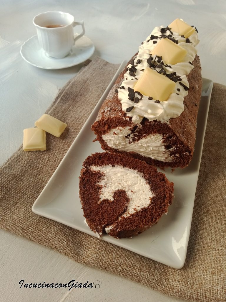 caco-rol met witte chocolade