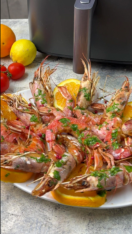 garnalen in een airfryer