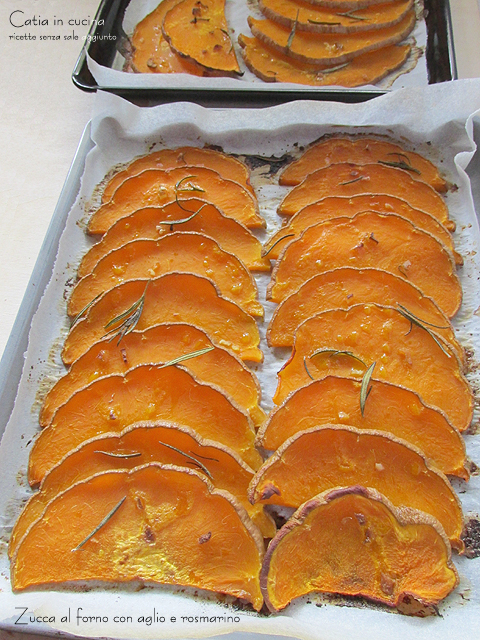 geroosterde pompoen met knoflook en rozemarijn