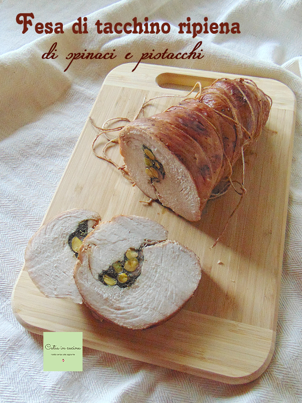 gevulde kalkoenfilet met spinazie en pistachenoten