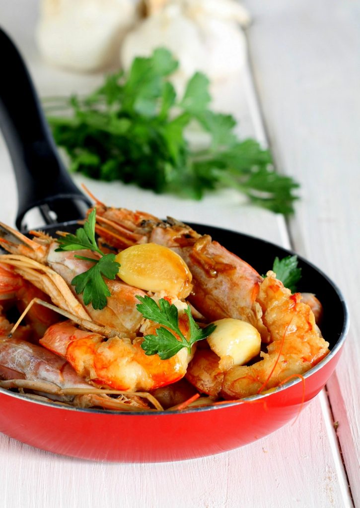 Garnalen met knoflook