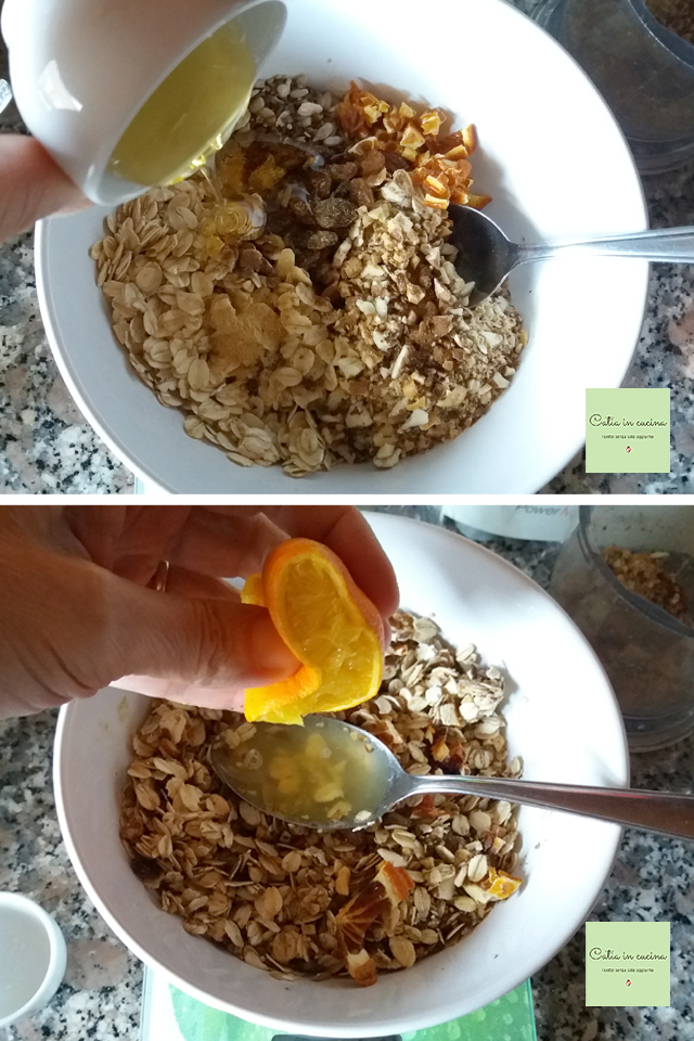 granola toevoeging honing en sap