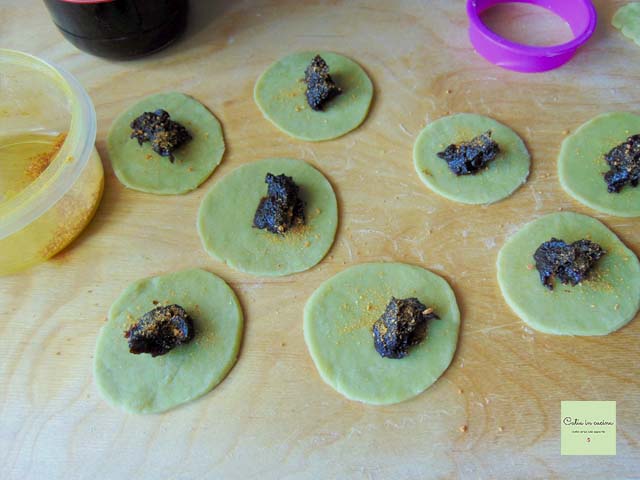 groene gevulde koekjes stap1