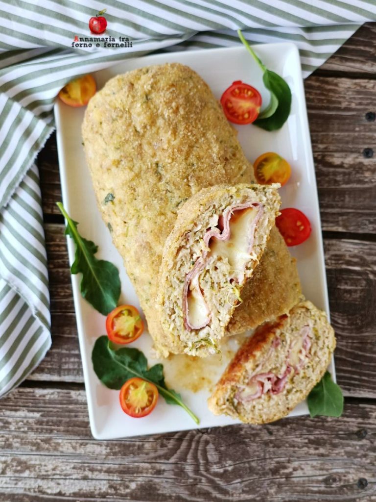 kipgehaktbrood met aardappelen en courgettes