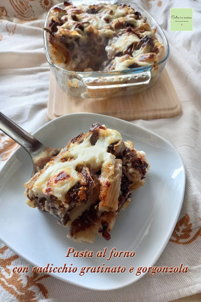 ovenschotel met geroosterde radicchio en gorgonzola