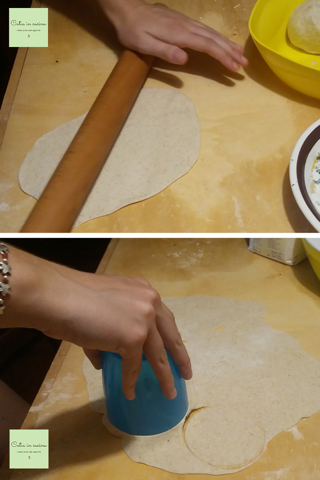 pasta en stappen met schijven