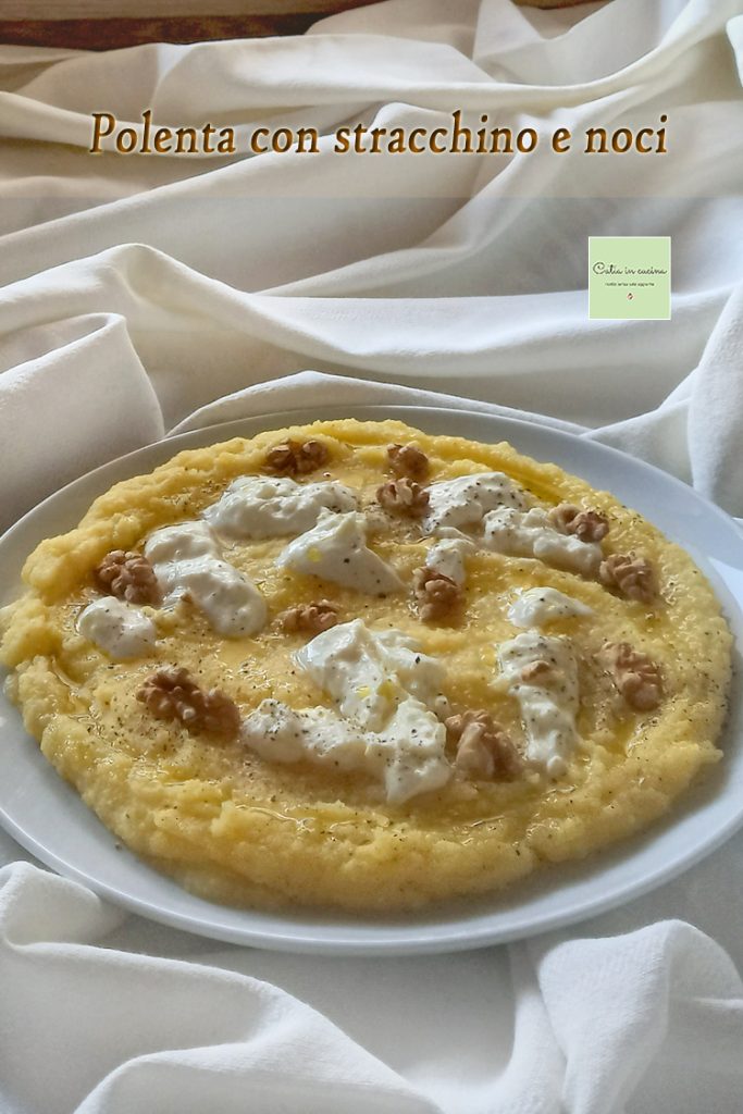 polenta met stracchino en walnoten